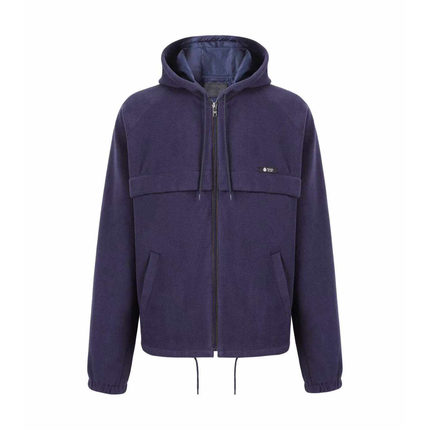 Prada Navy Hooded Technical Fabric Blouson Jacket