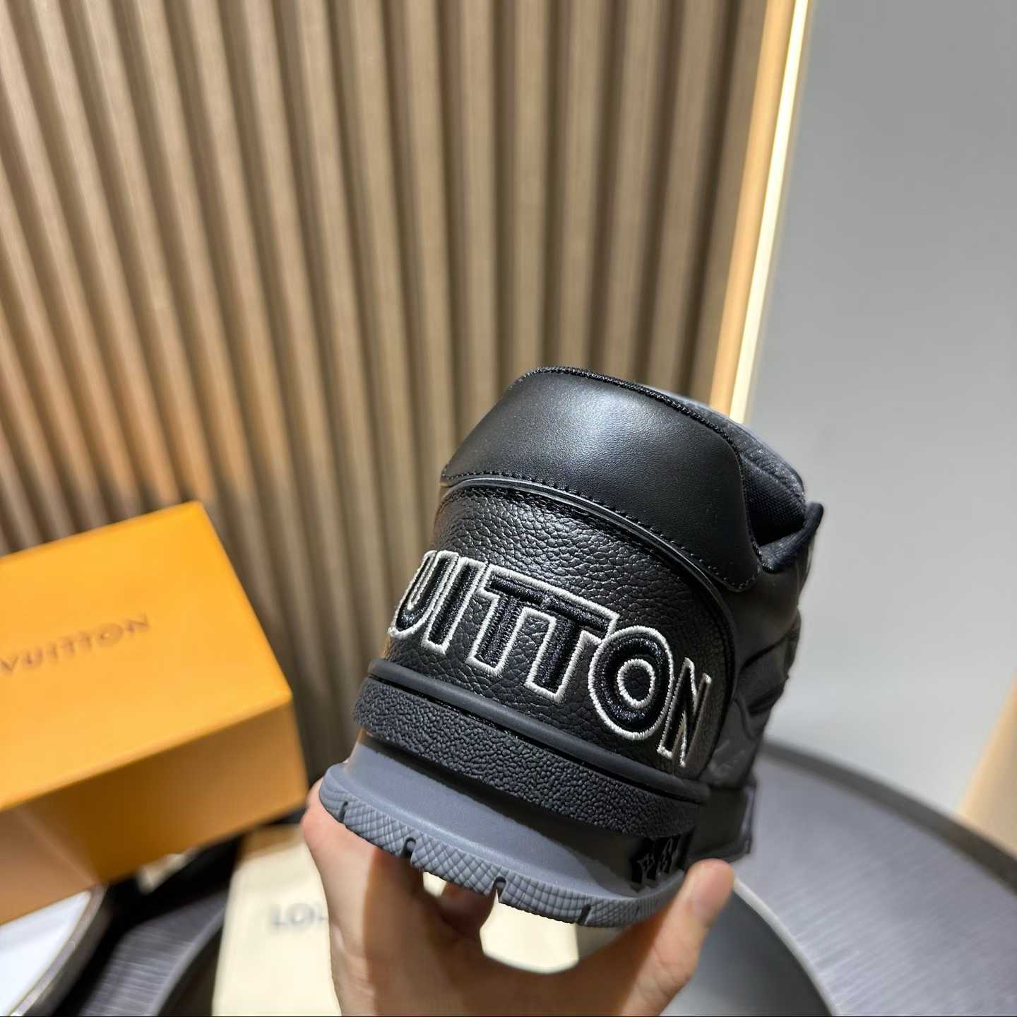 LV Trainer sneakers in black embossed Monogram leather