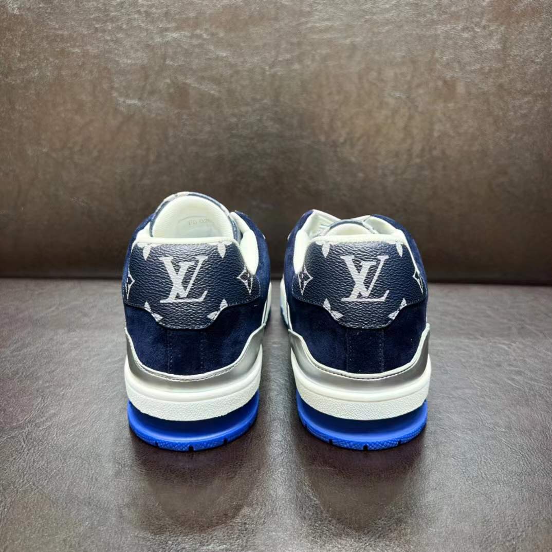 LV Trainer sneaker in blue monogram denim
