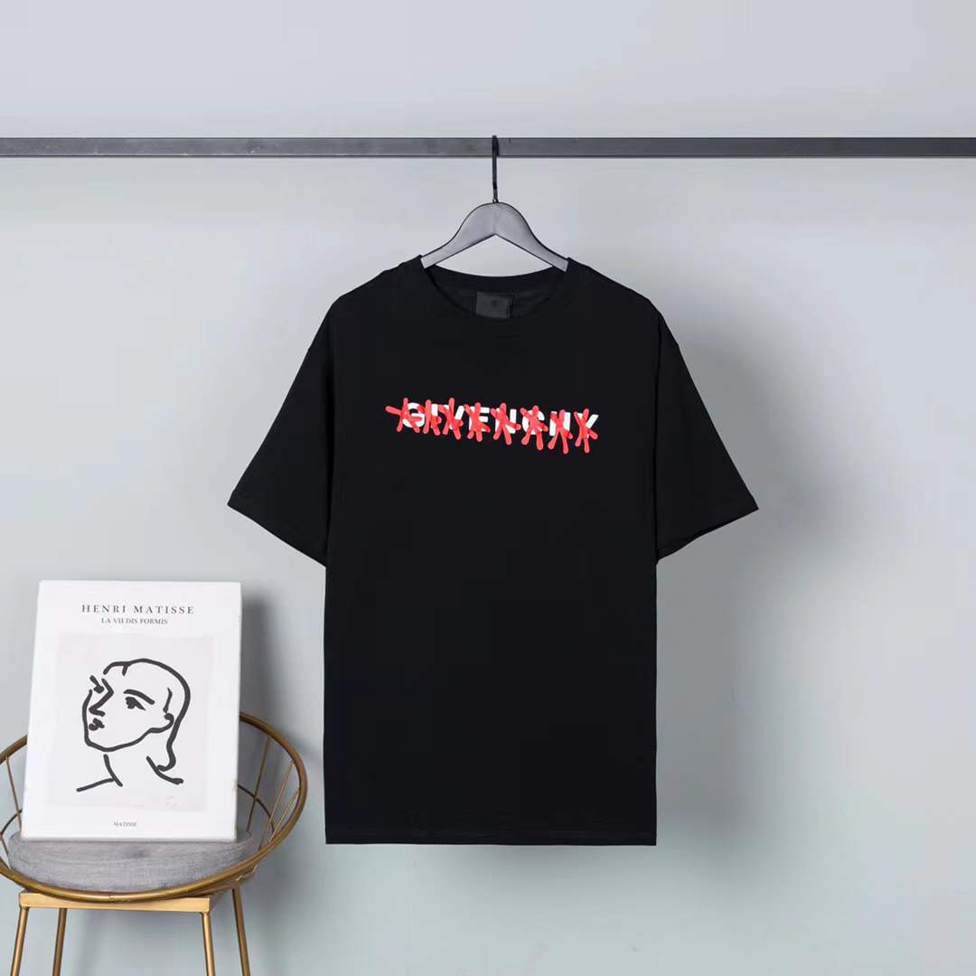 givenchy black crew-neck t-shirt with a red and white graphic print