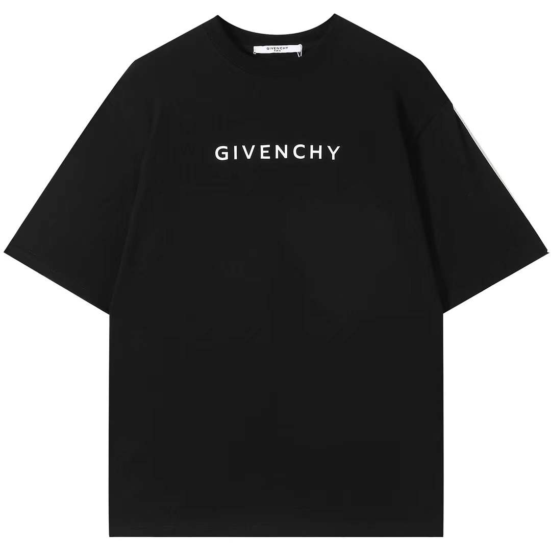 Givenchy black cotton Oversized Fit T-Shirt with a white logo print.