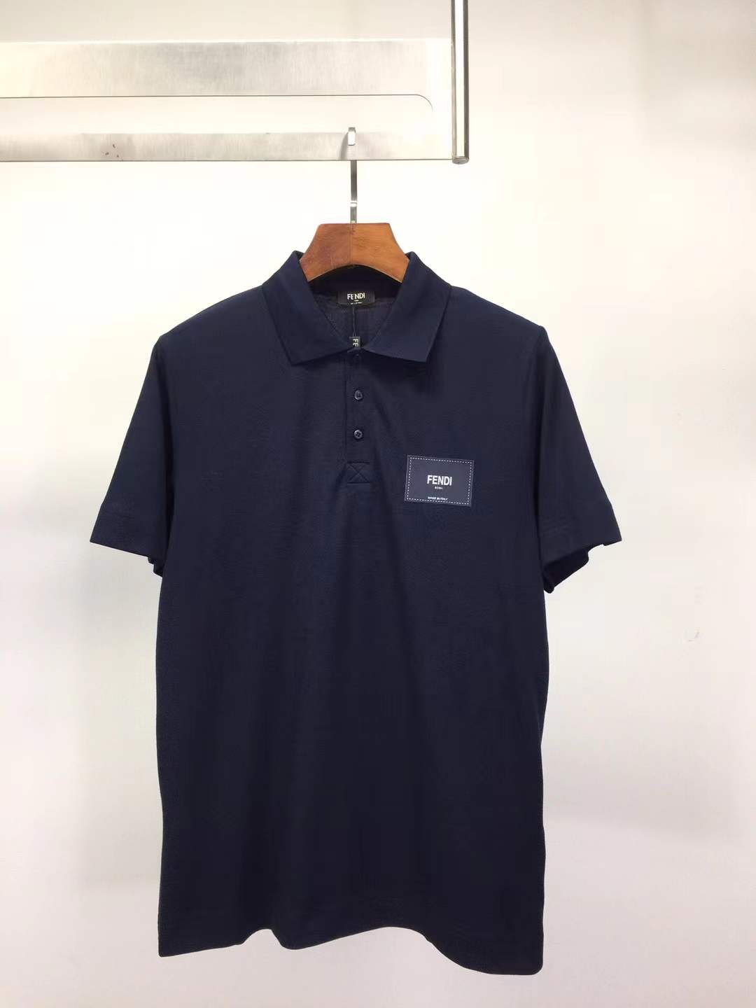 Fendi navy blue cotton piqué polo shirt