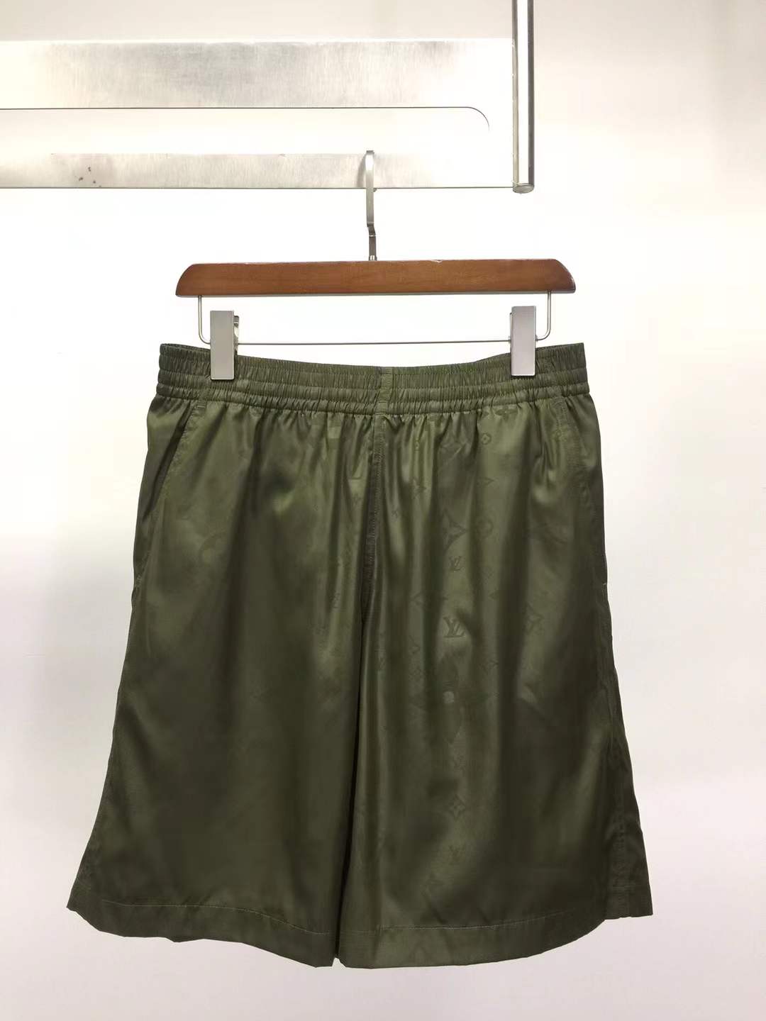 LV men's green sweat Bermuda shorts with Aeroready athletic sports technology