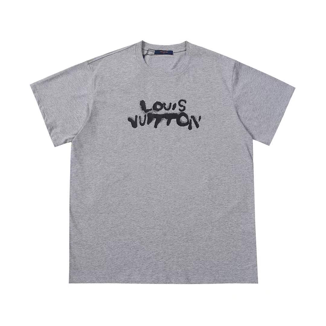 LV t-shirt grey with a graffiti-style logo.