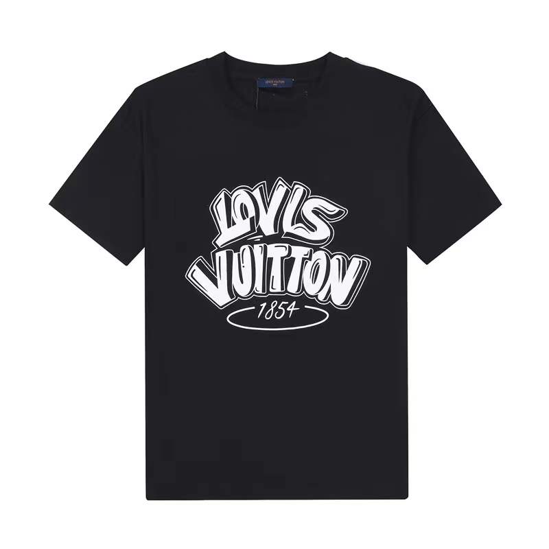 LV t-shirt black with a white logo graphic