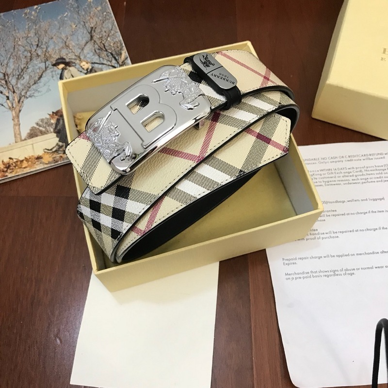 Burberry Reversible Check B Buckle Belt