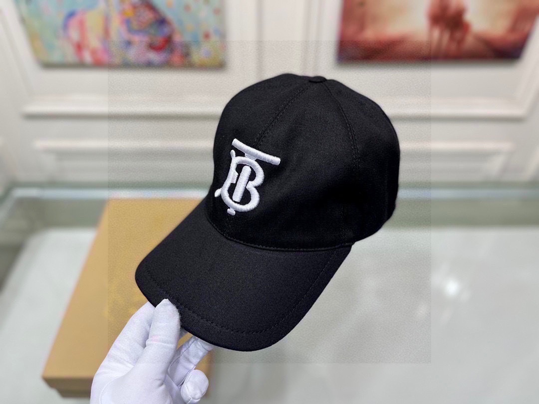 Burberry monogram-motif cotton jersey baseball cap in black