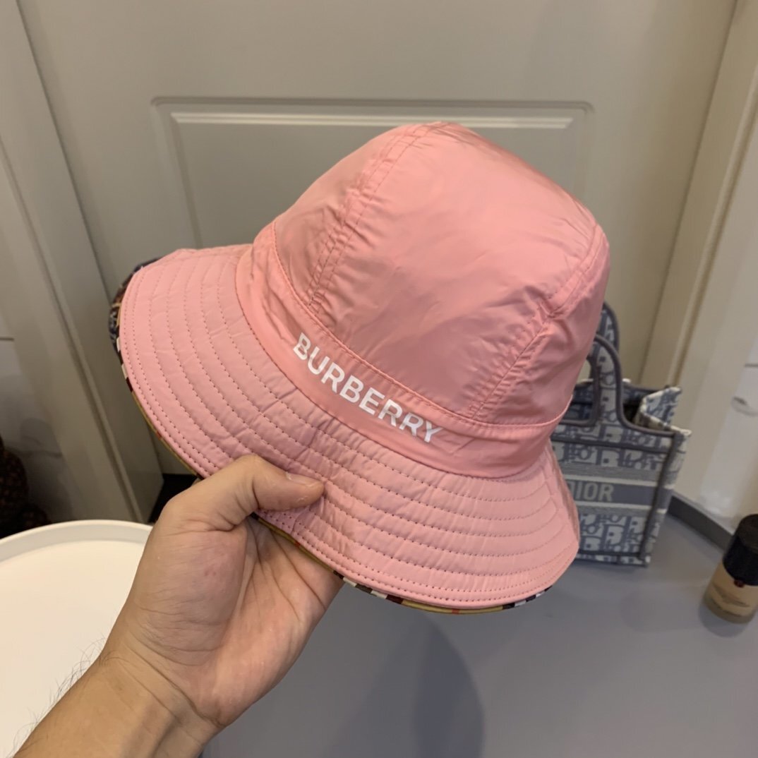 Burberry Reversible Pink Bucket Hat