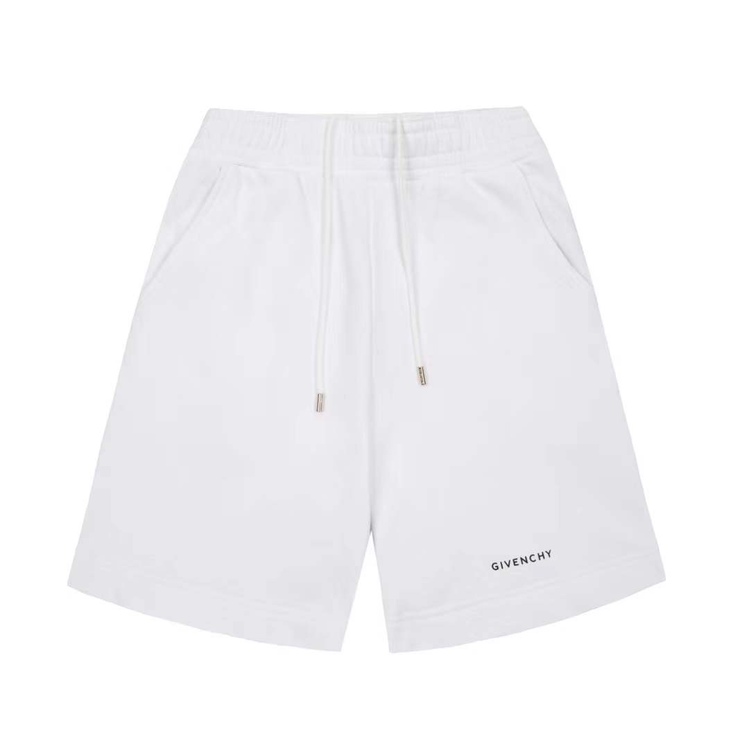 Givenchy white cotton logo-print shorts