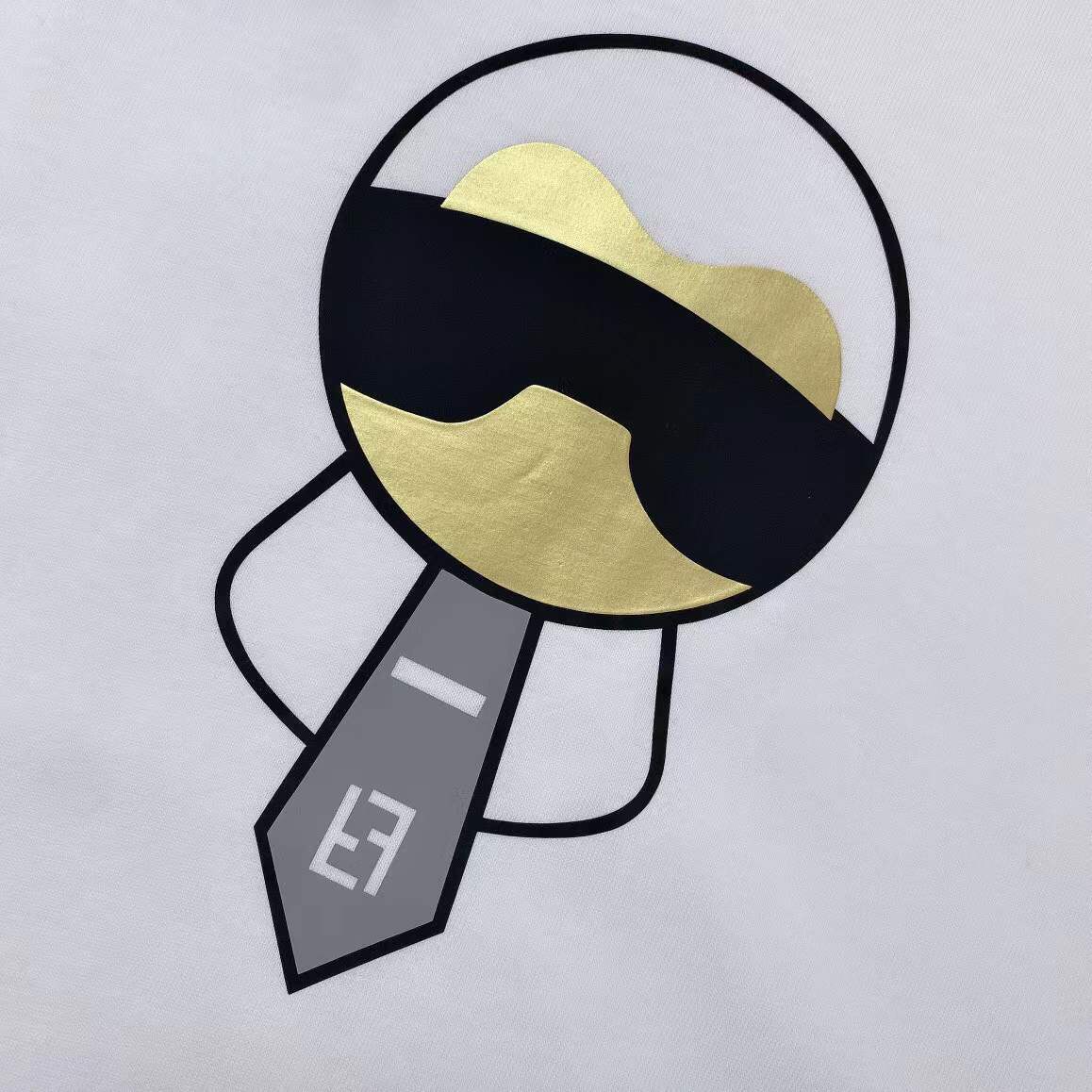 Fendi x Karl Lagerfeld "Karl Monster" or "Karlito" cotton T-shirt in white