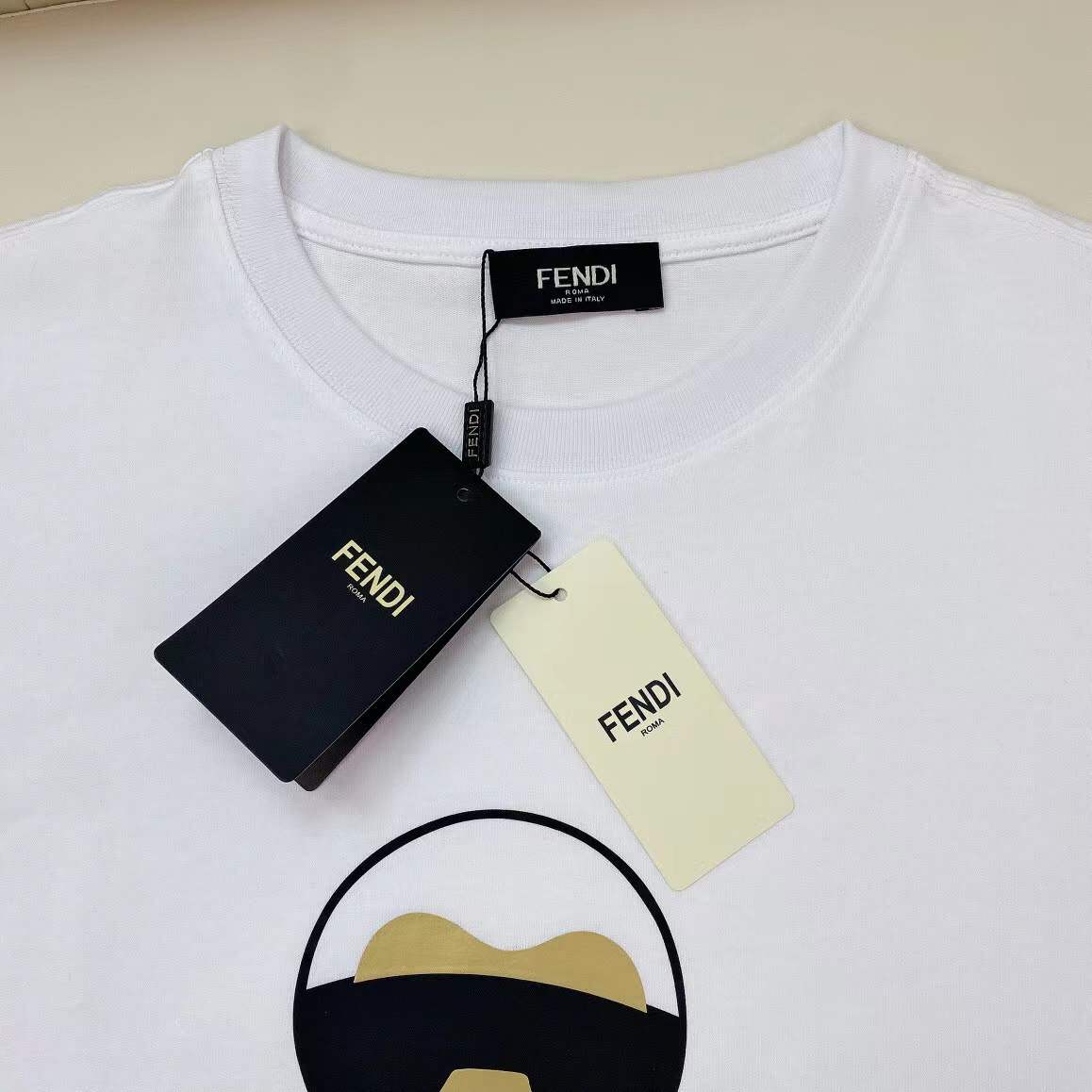 Fendi x Karl Lagerfeld "Karl Monster" or "Karlito" cotton T-shirt in white