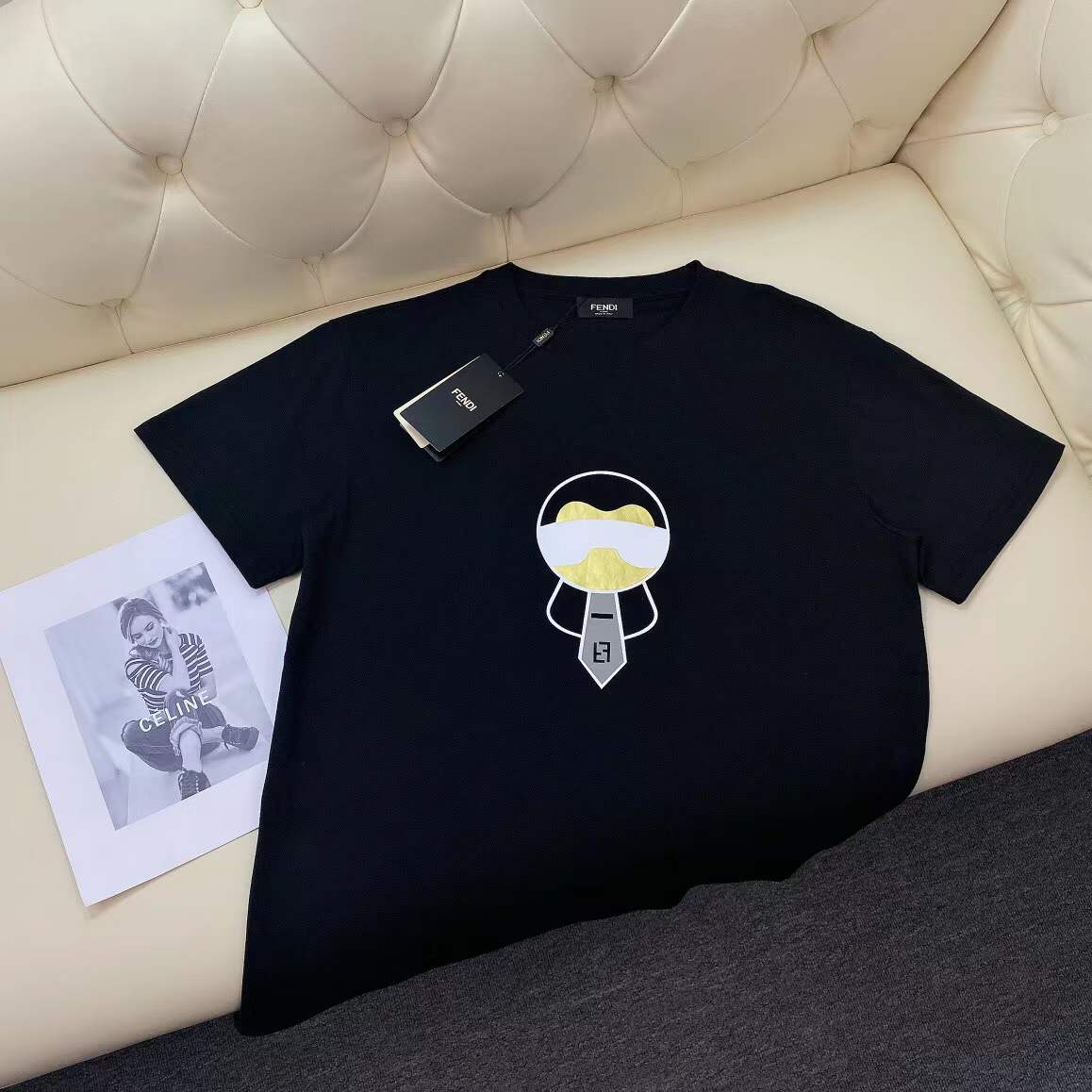 Fendi x Karl Lagerfeld "Karlito" embellished cotton T-shirt