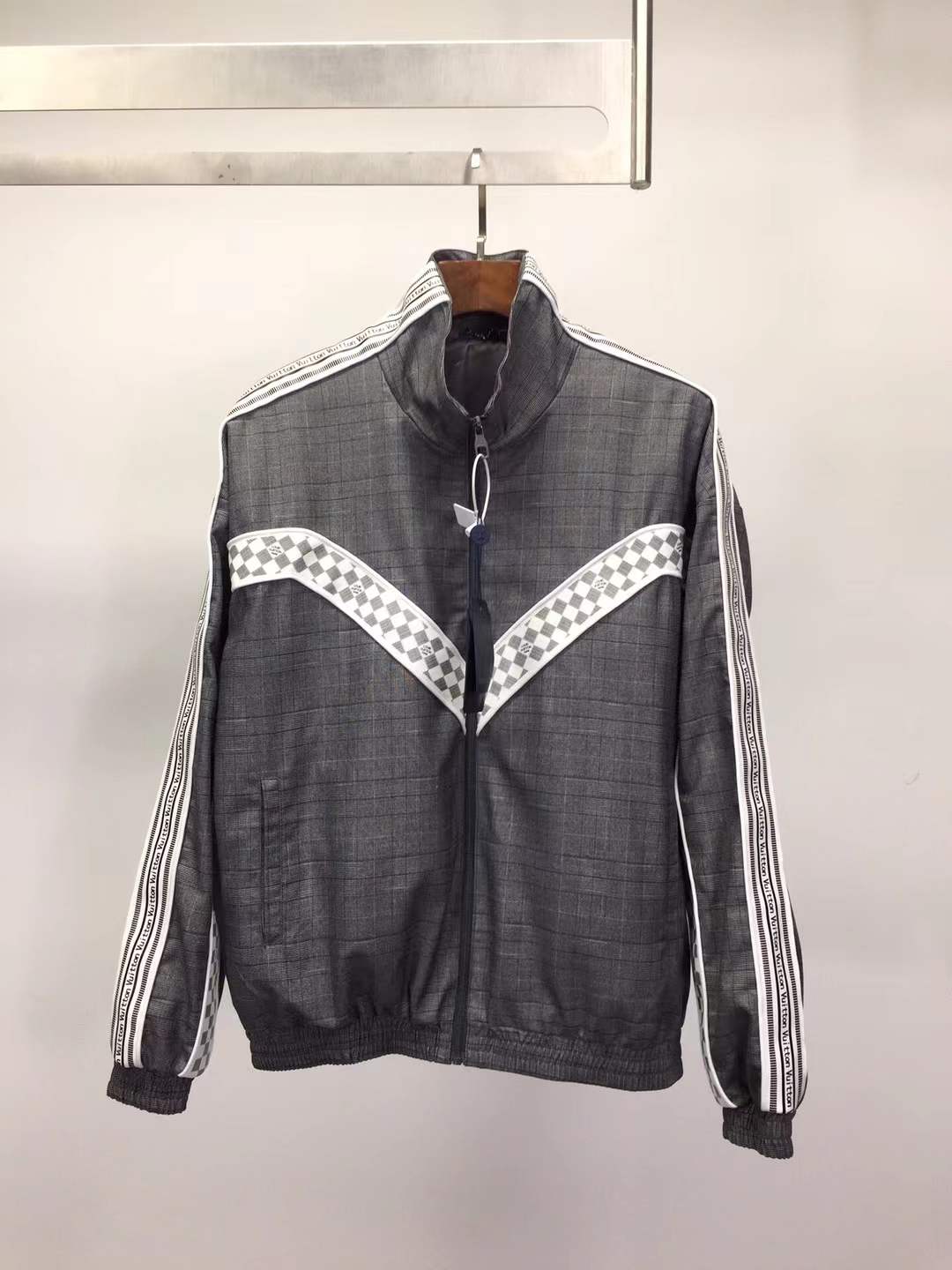 LV grey and white Damier track jacket