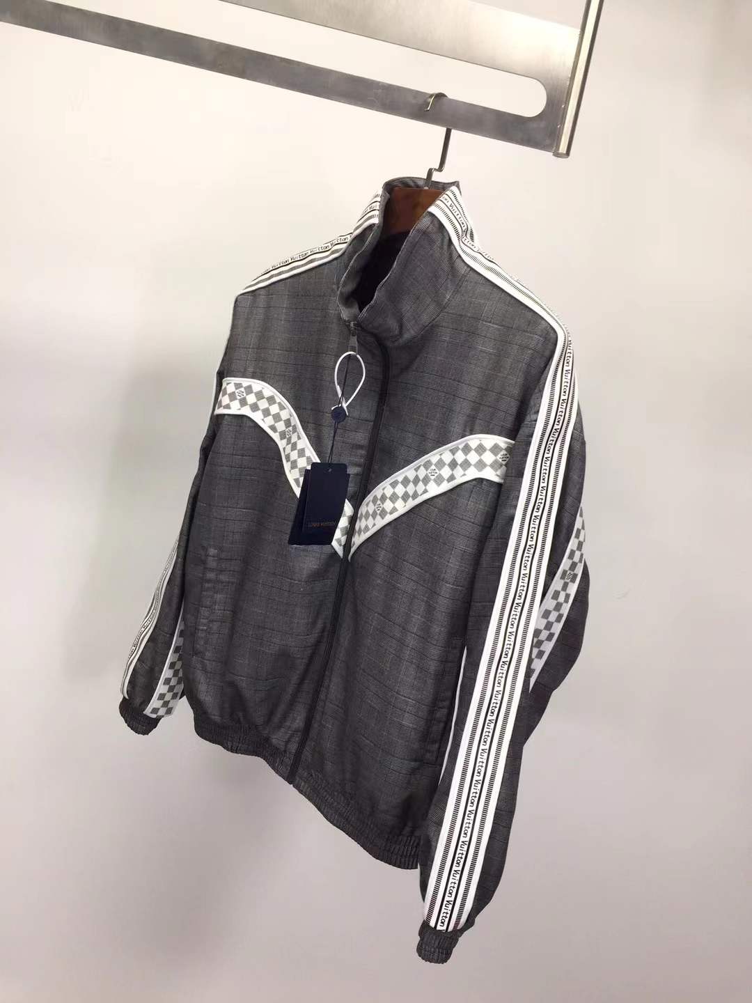 LV grey and white Damier track jacket