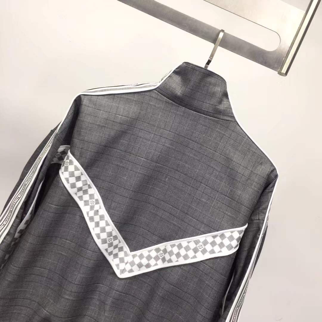 LV grey and white Damier track jacket