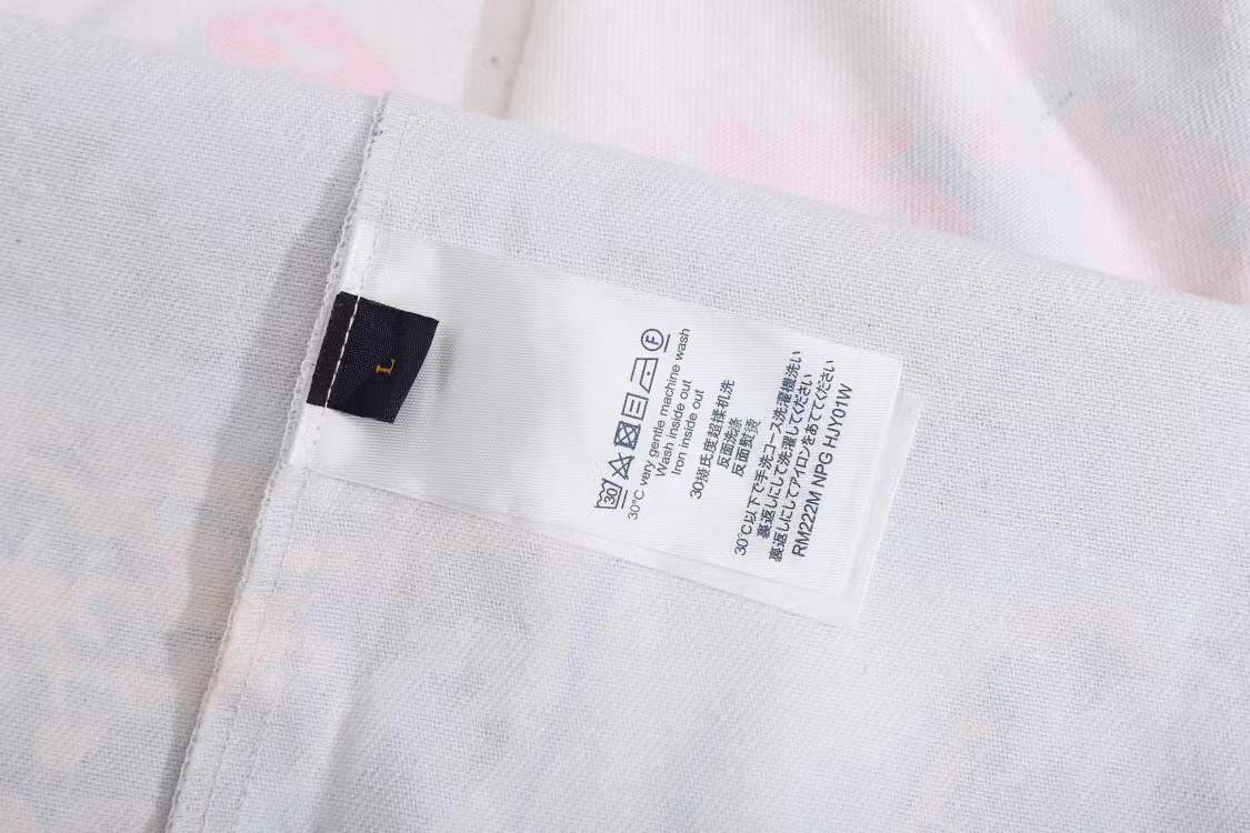 LV Landscape short-sleeved denim shirt in multicolor cotton