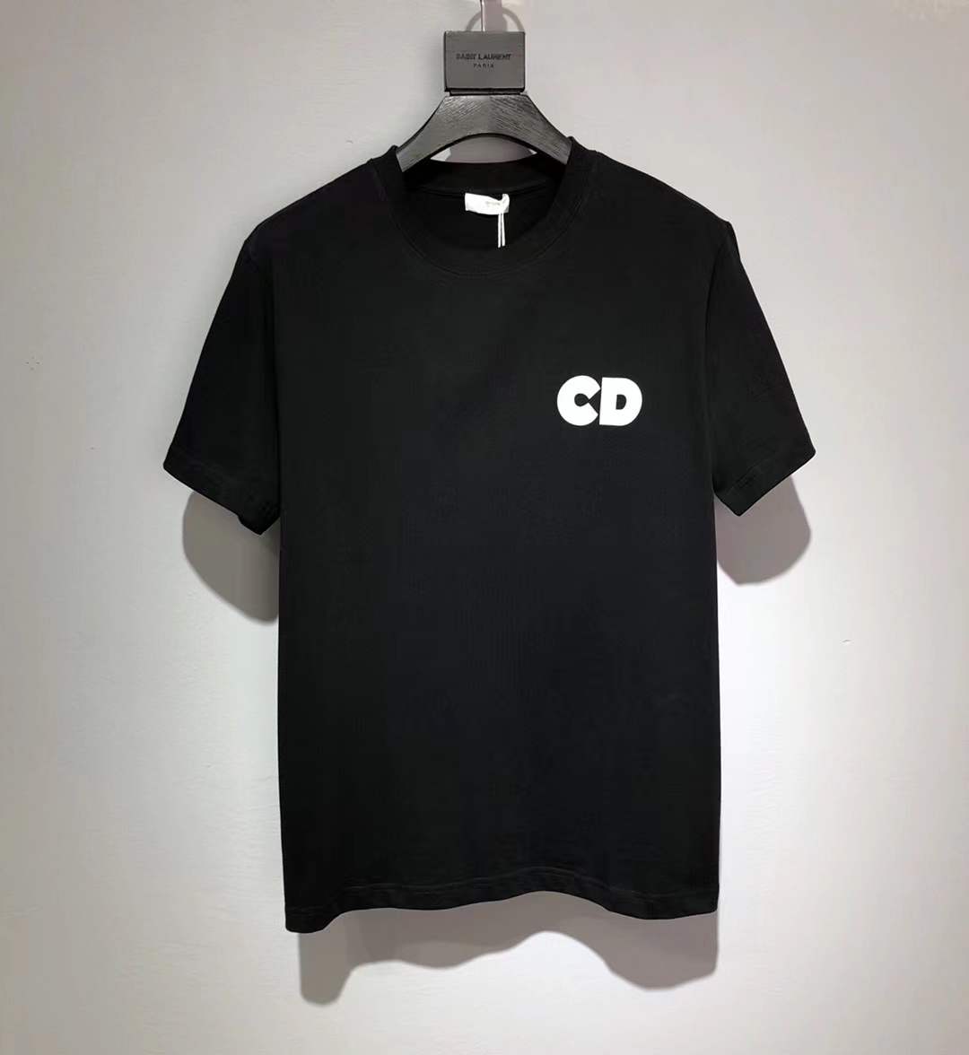 Dior x Daniel Arsham Eroded 'CD' & Basketball 3D Print Tee in black cotton.