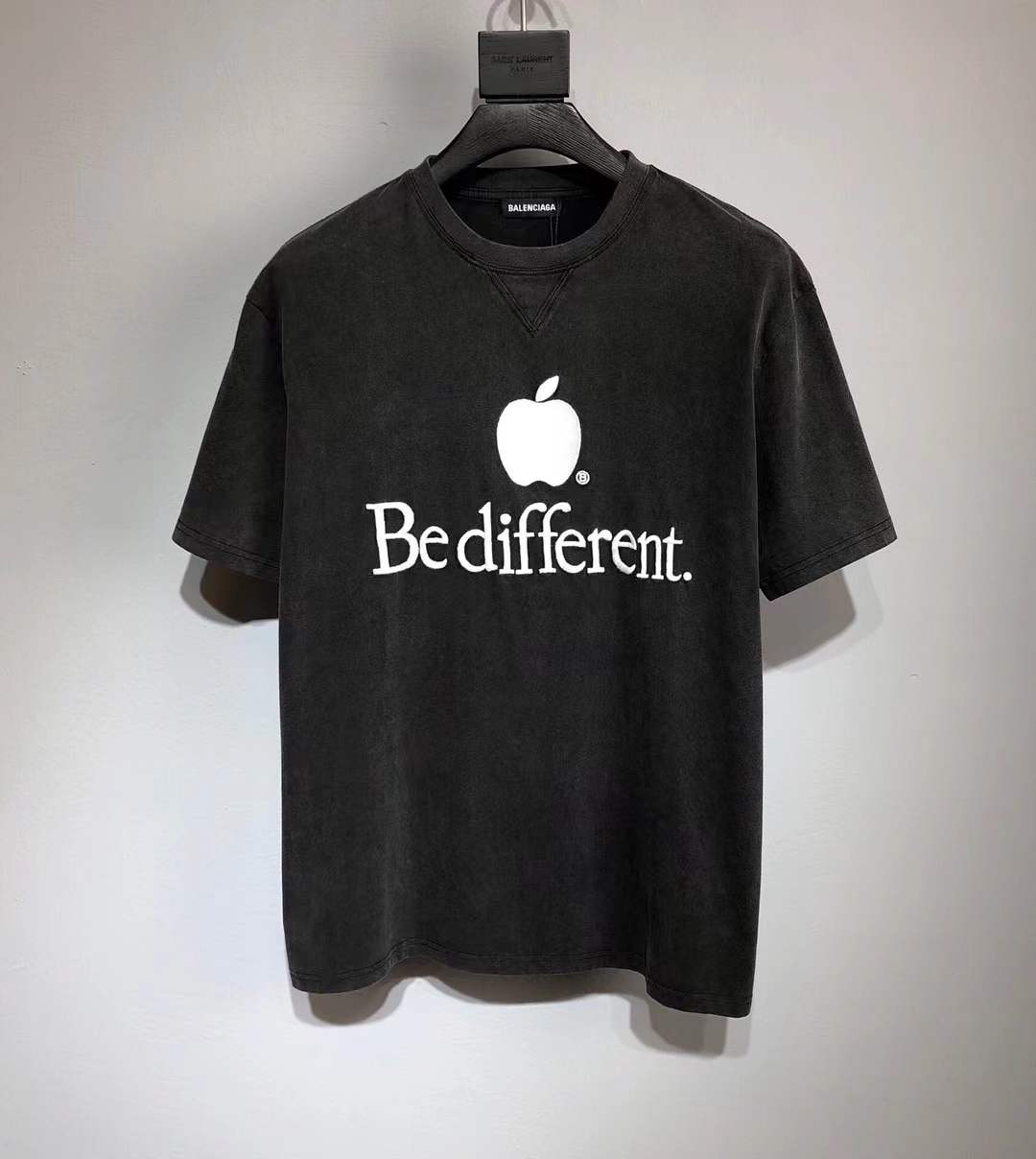 balenciaga Be Different oversized t-shirt in washed black cotton.