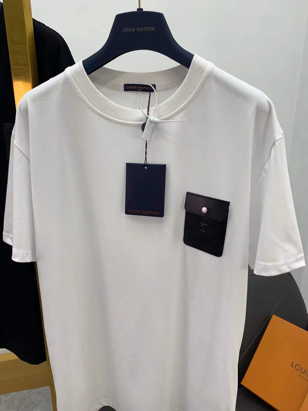 LV Men's White Cotton T-Shirt
