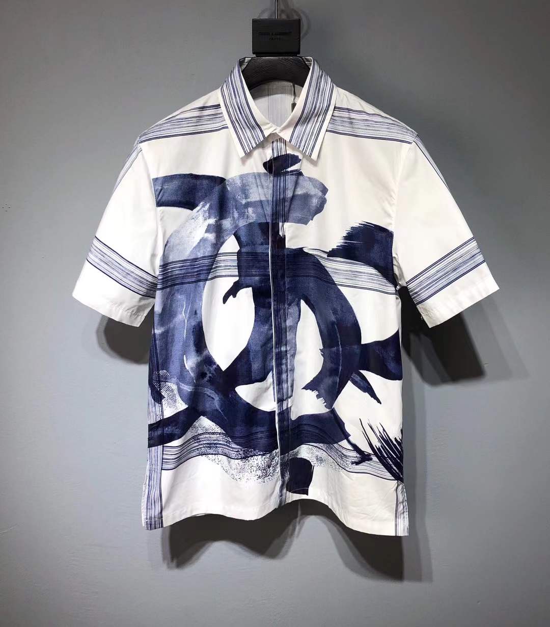 Dior Men x Jack Kerouac white and blue cotton short-sleeve shirt