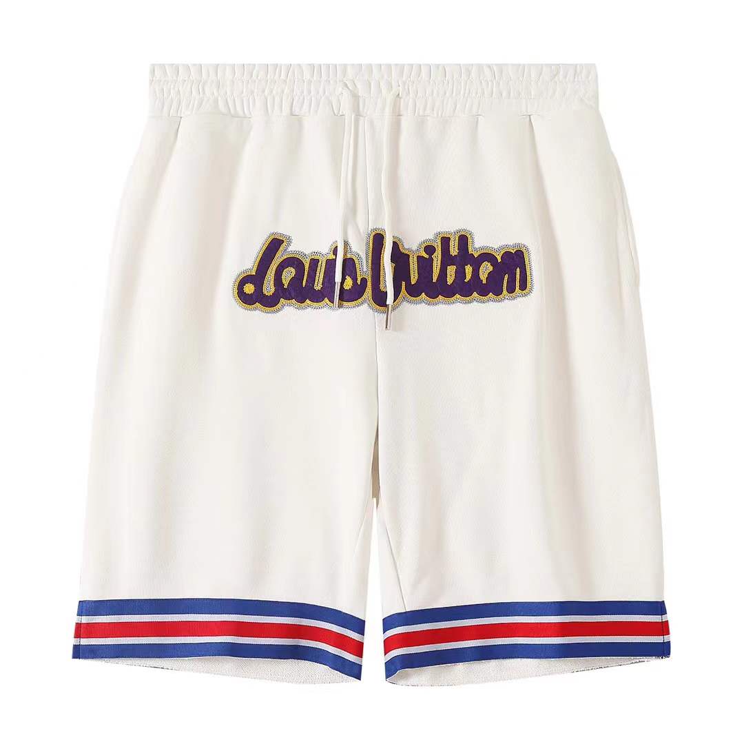 LV x NBA Basketball Shorts in beige cotton