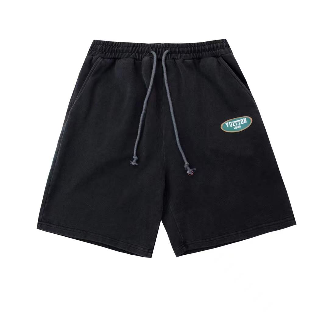 LV black cotton sweat shorts