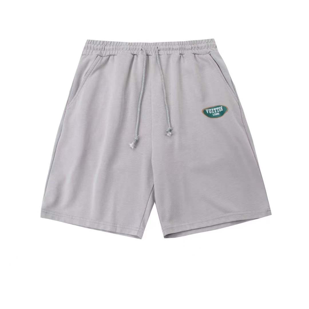 LV heather grey cotton jersey lounge shorts