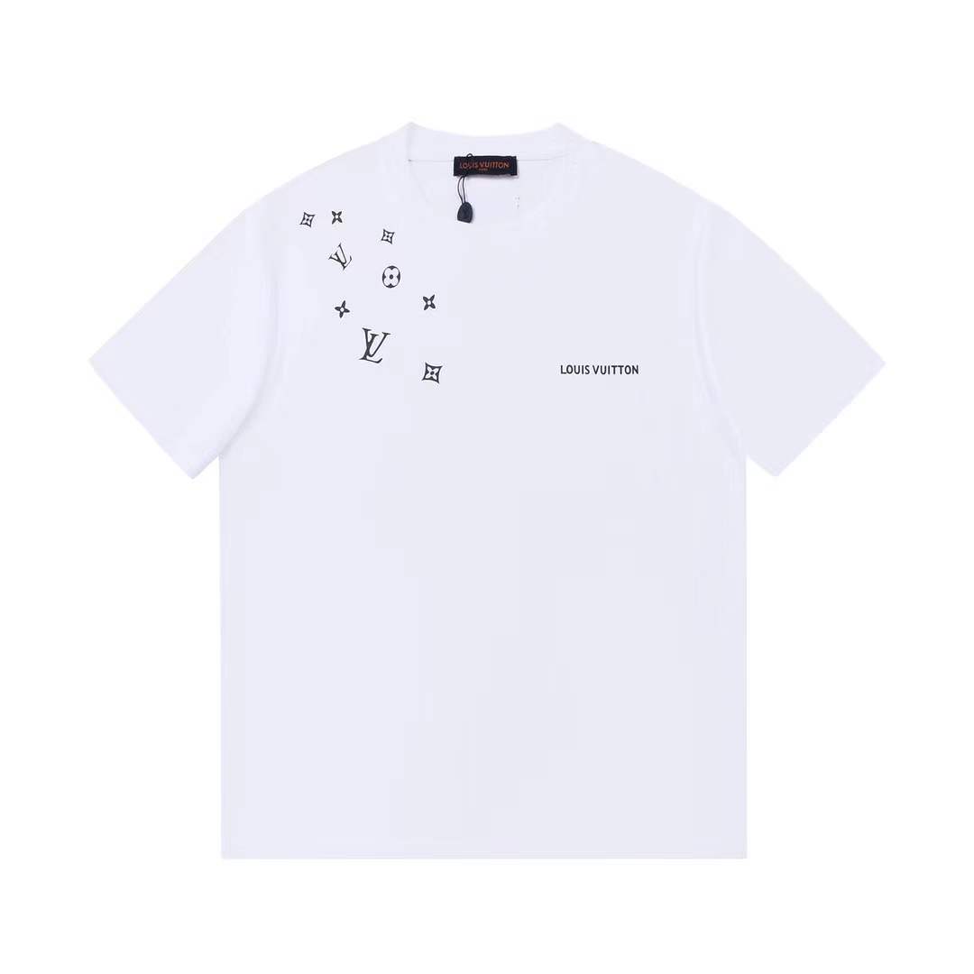 LV Logo white cotton T-shirt