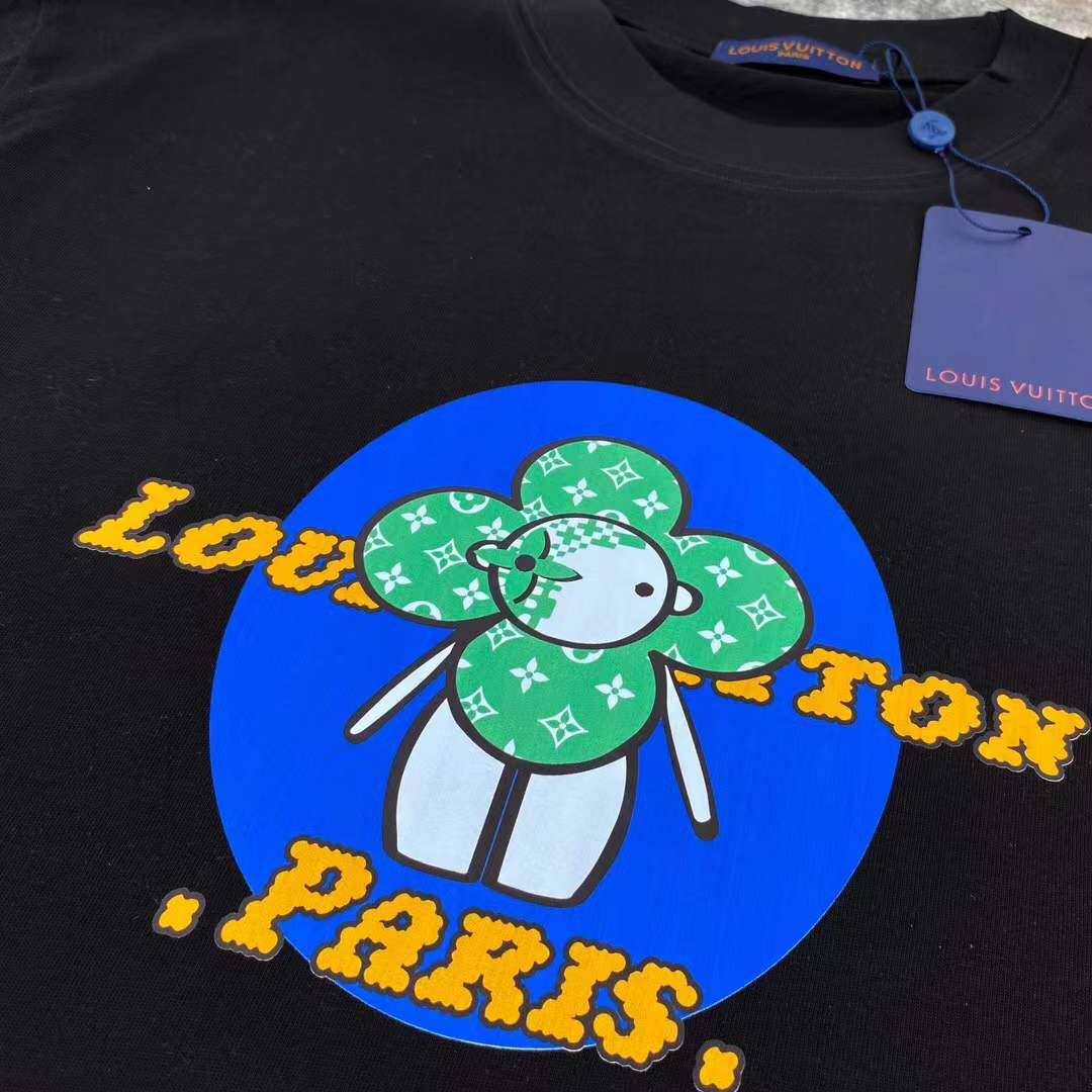 LV Vivienne mascot graphic T-shirt in black
