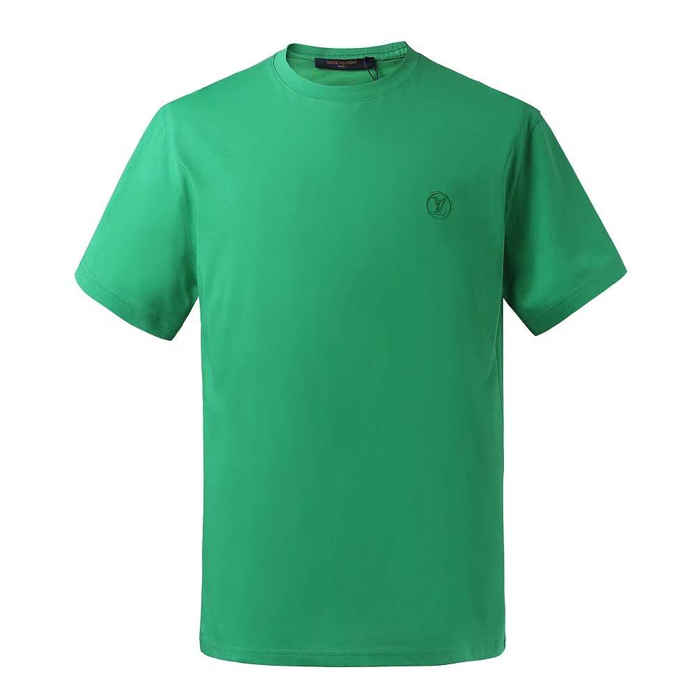 LV Debossed Tee Shirt in green organic cotton.