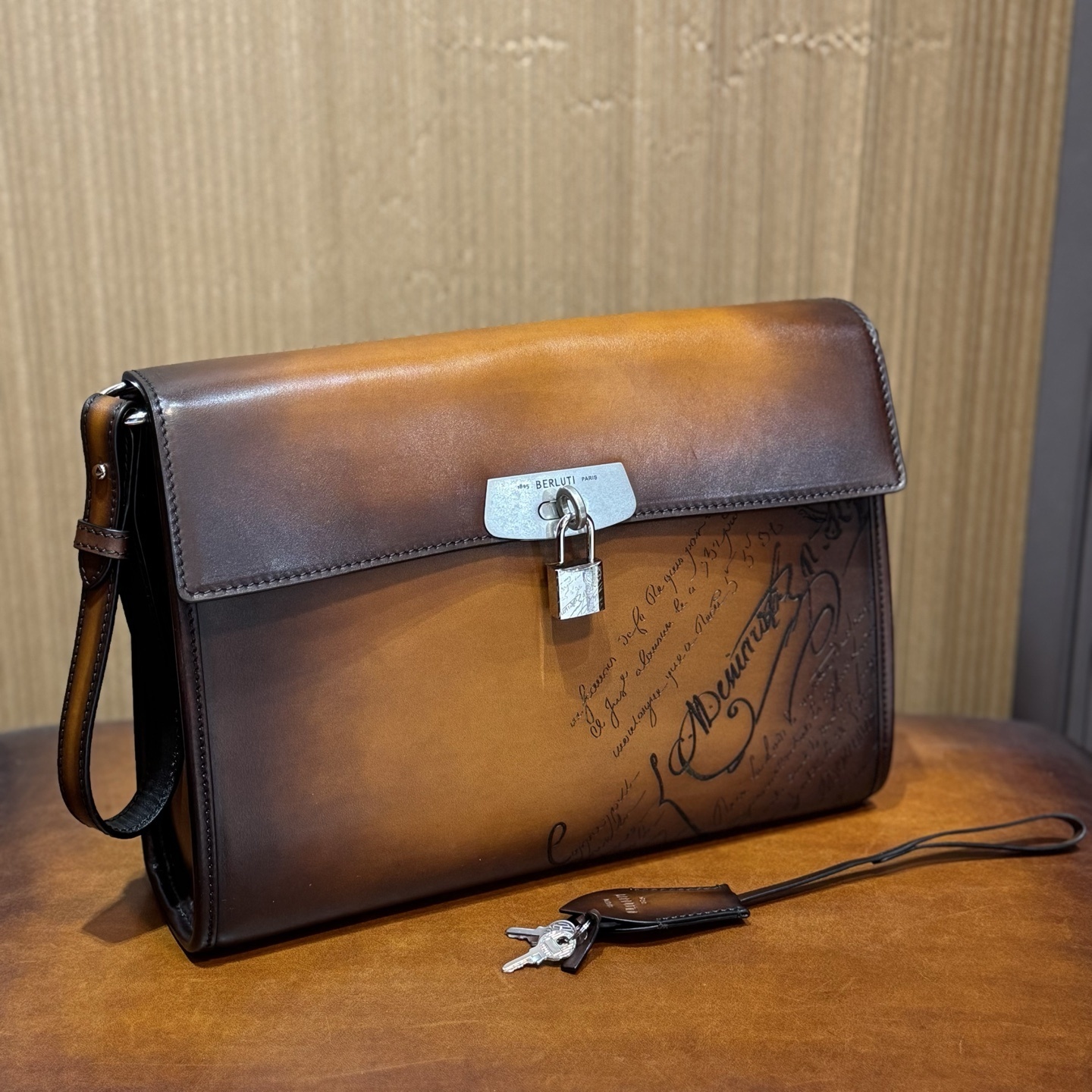 Berluti E'Mio Scritto messenger bag made from Venezia leather