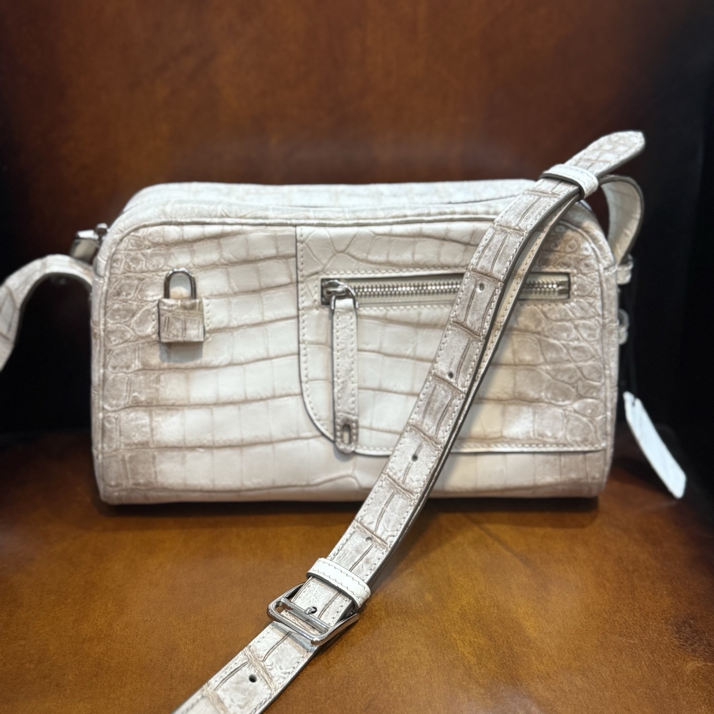 BURKELY Cool Colbie leather mini crossbody bag with a 3D croc print