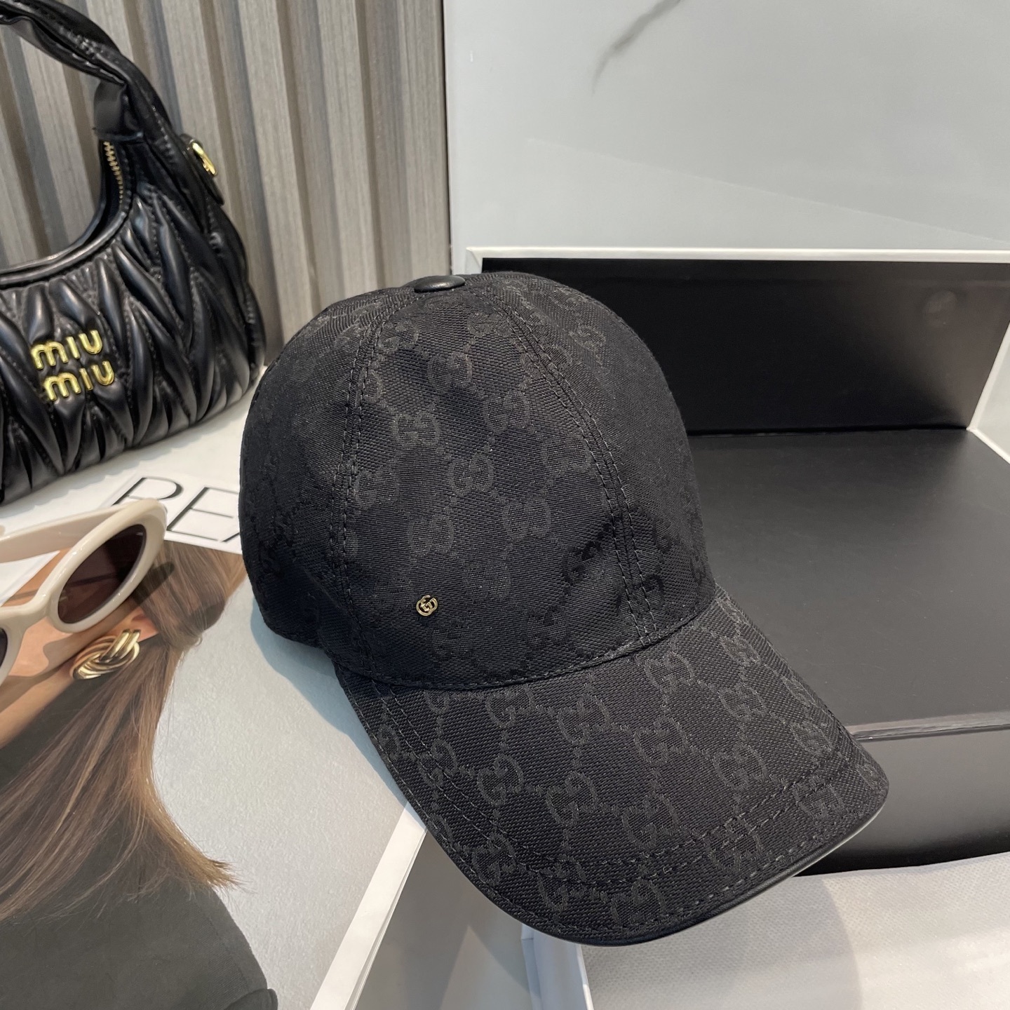 Gucci GG canvas baseball hat in black