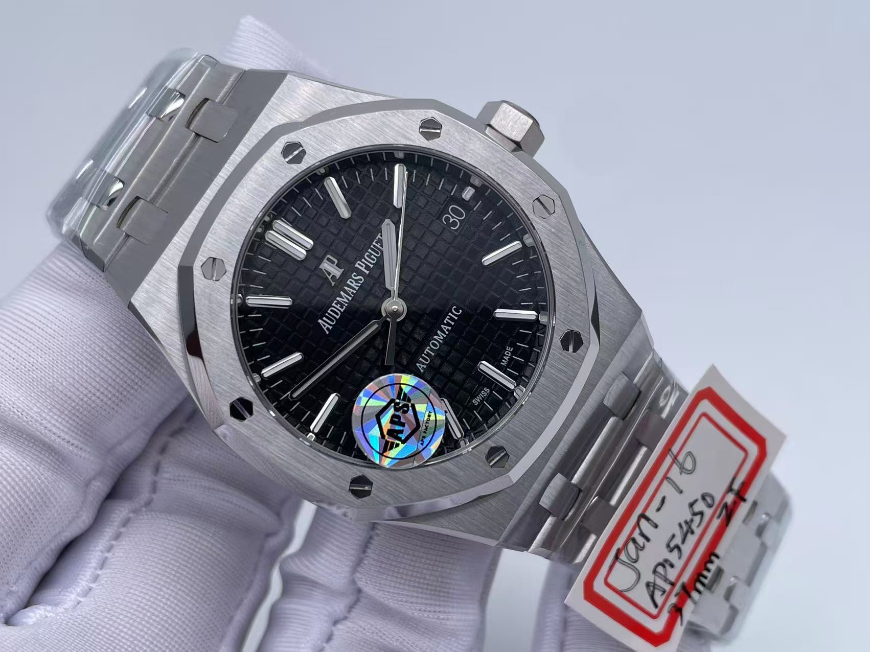 Royal Oak 37mm 15450 SS ZF 1:1 Best Edition Black Textured Dial on SS Bracelet SA3120 Super Clone $468