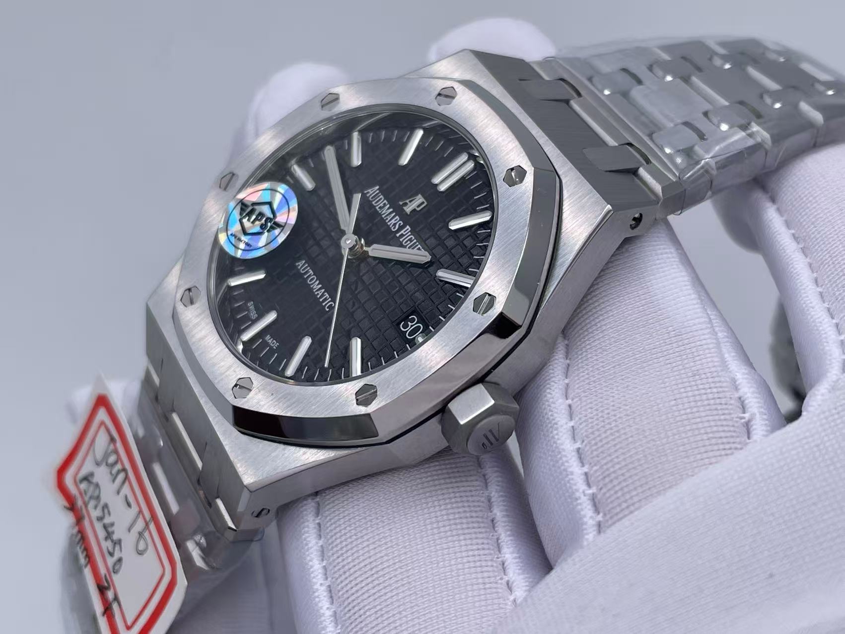 Royal Oak 37mm 15450 SS ZF 1:1 Best Edition Black Textured Dial on SS Bracelet SA3120 Super Clone $468