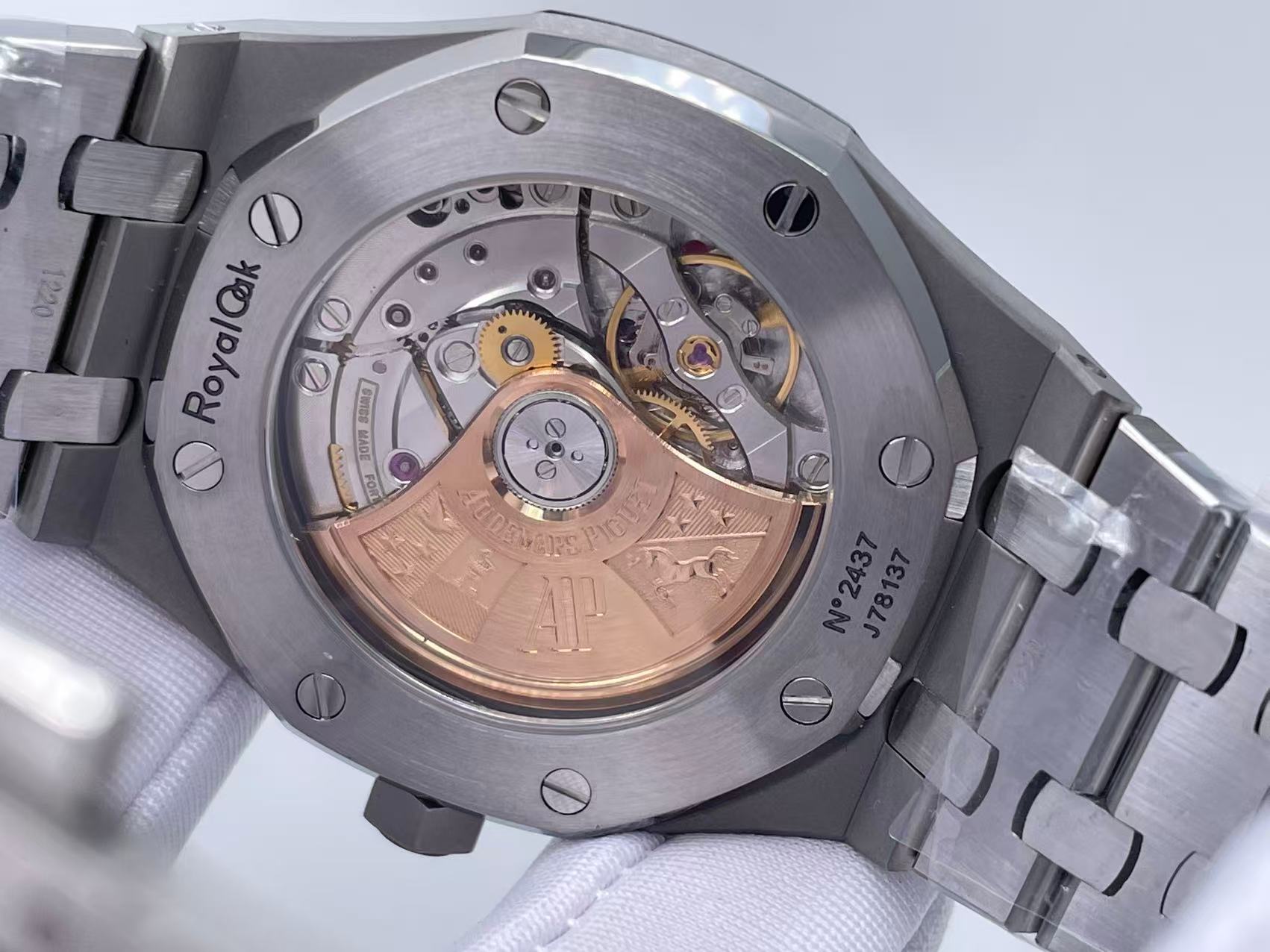 Royal Oak 37mm 15450 SS ZF 1:1 Best Edition Black Textured Dial on SS Bracelet SA3120 Super Clone $468