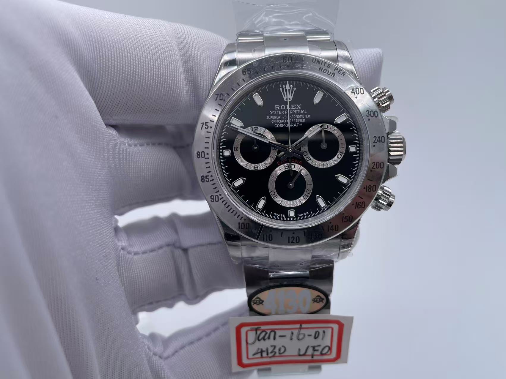 ROLDYT0732B - Daytona 116520 SS/SS Black/Stk UFO UF4130 $788