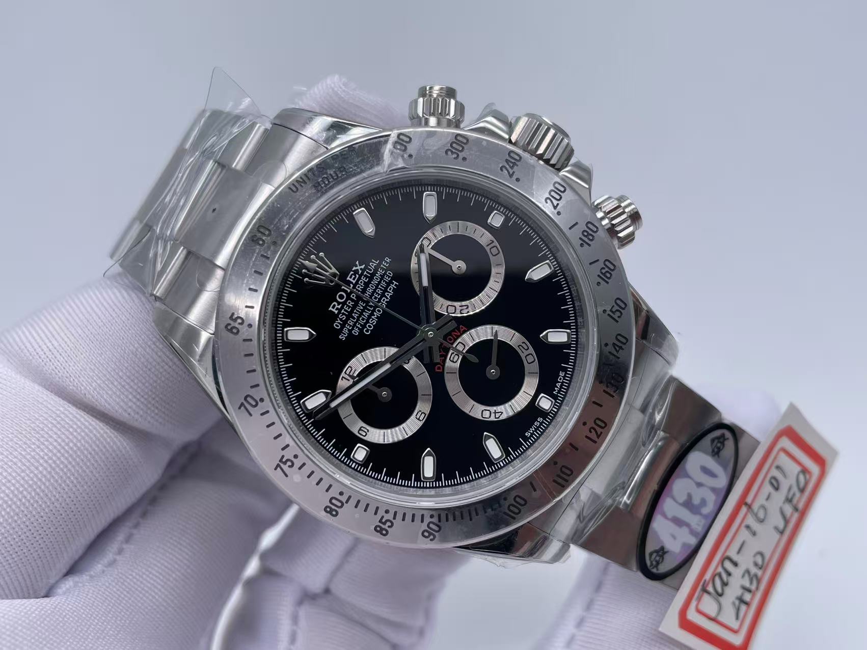 ROLDYT0732B - Daytona 116520 SS/SS Black/Stk UFO UF4130 $788