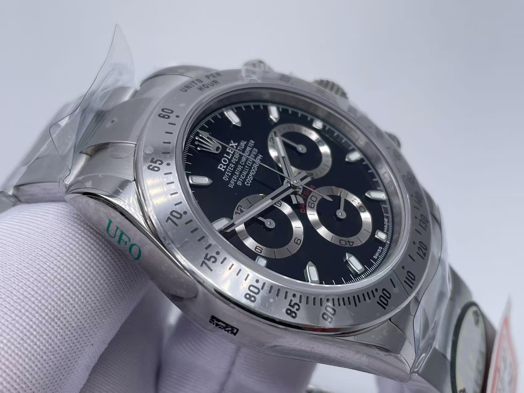 ROLDYT0732B - Daytona 116520 SS/SS Black/Stk UFO UF4130 $788