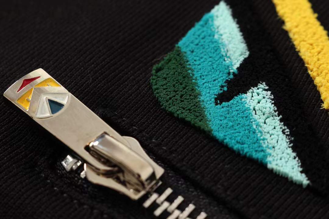 fendi Monster Eyes nylon swim shorts in black/grey.