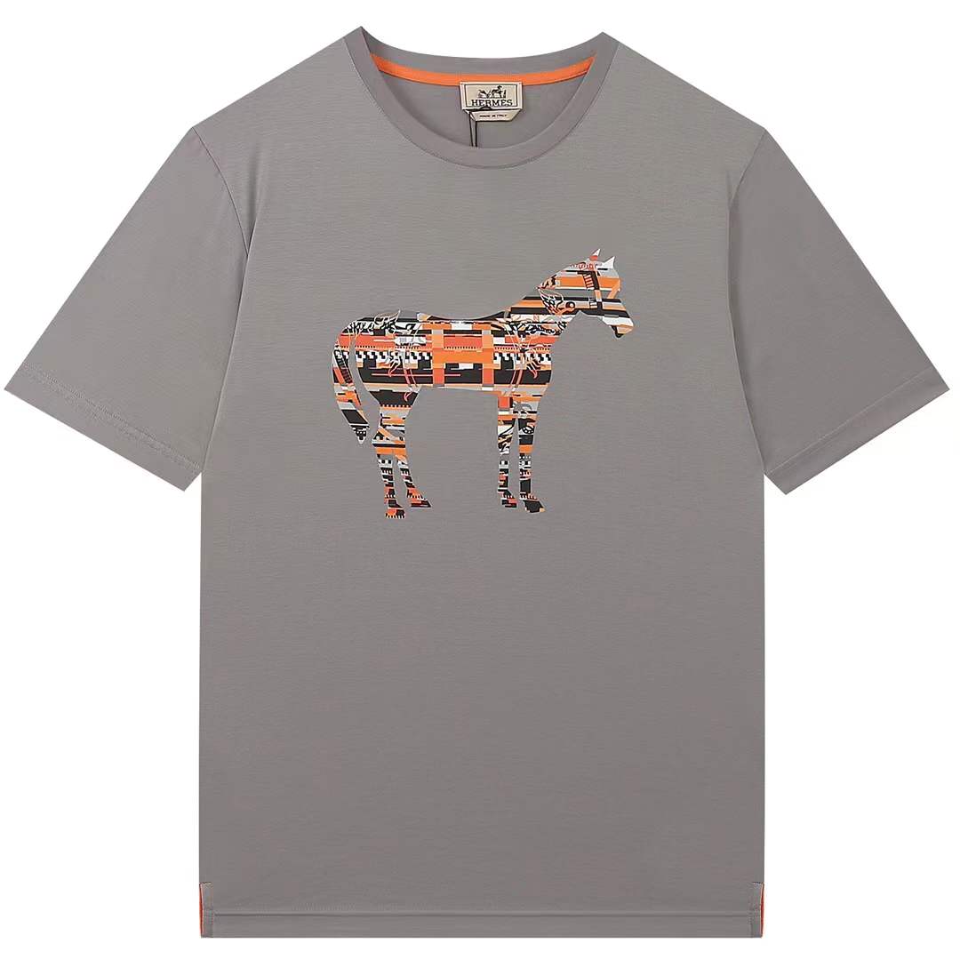 Hermes men's t-shirt Grey