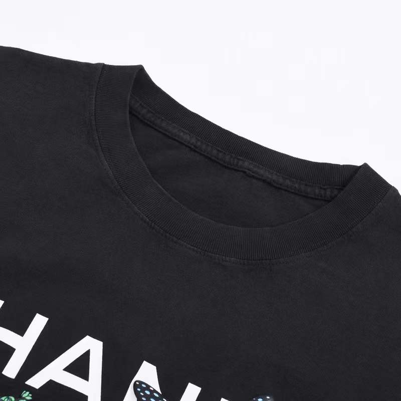 Chanel Number 5 butterfly T-shirt Black