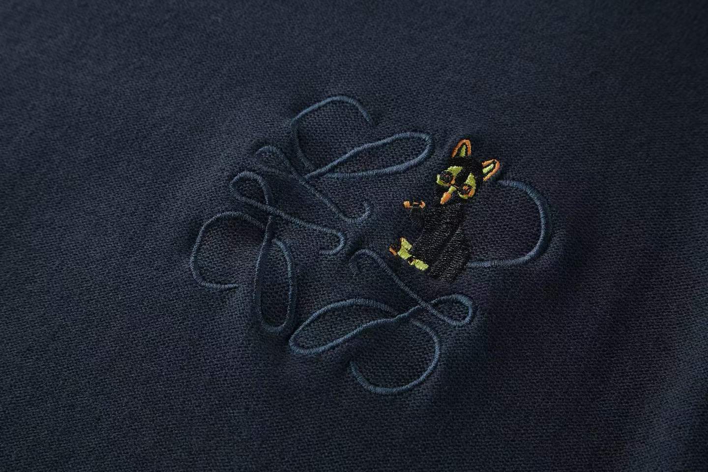 loewe x Louis Wain Anagram wool-blend sweater in navy blue.