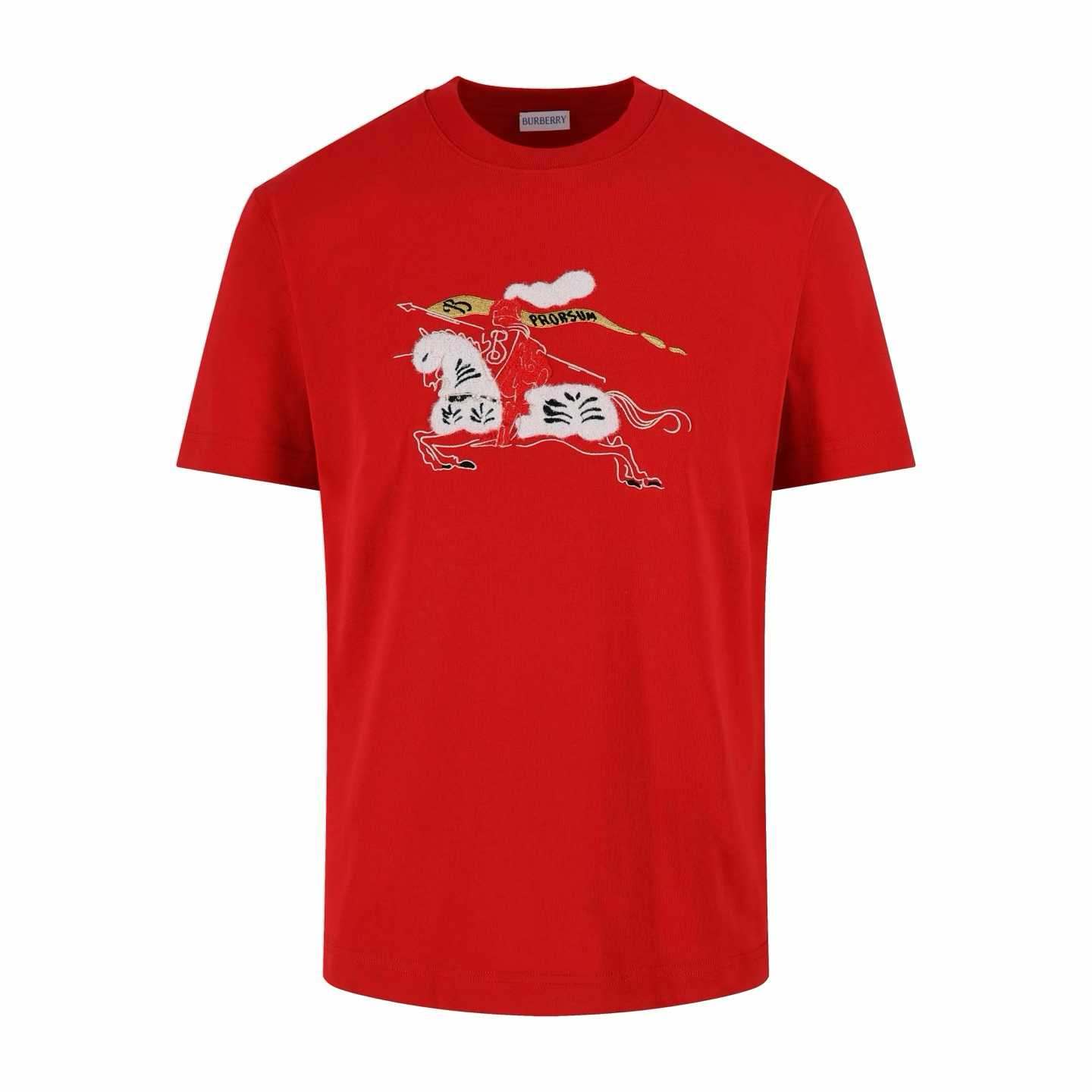 Burberry EKD Cotton T-shirt in red.