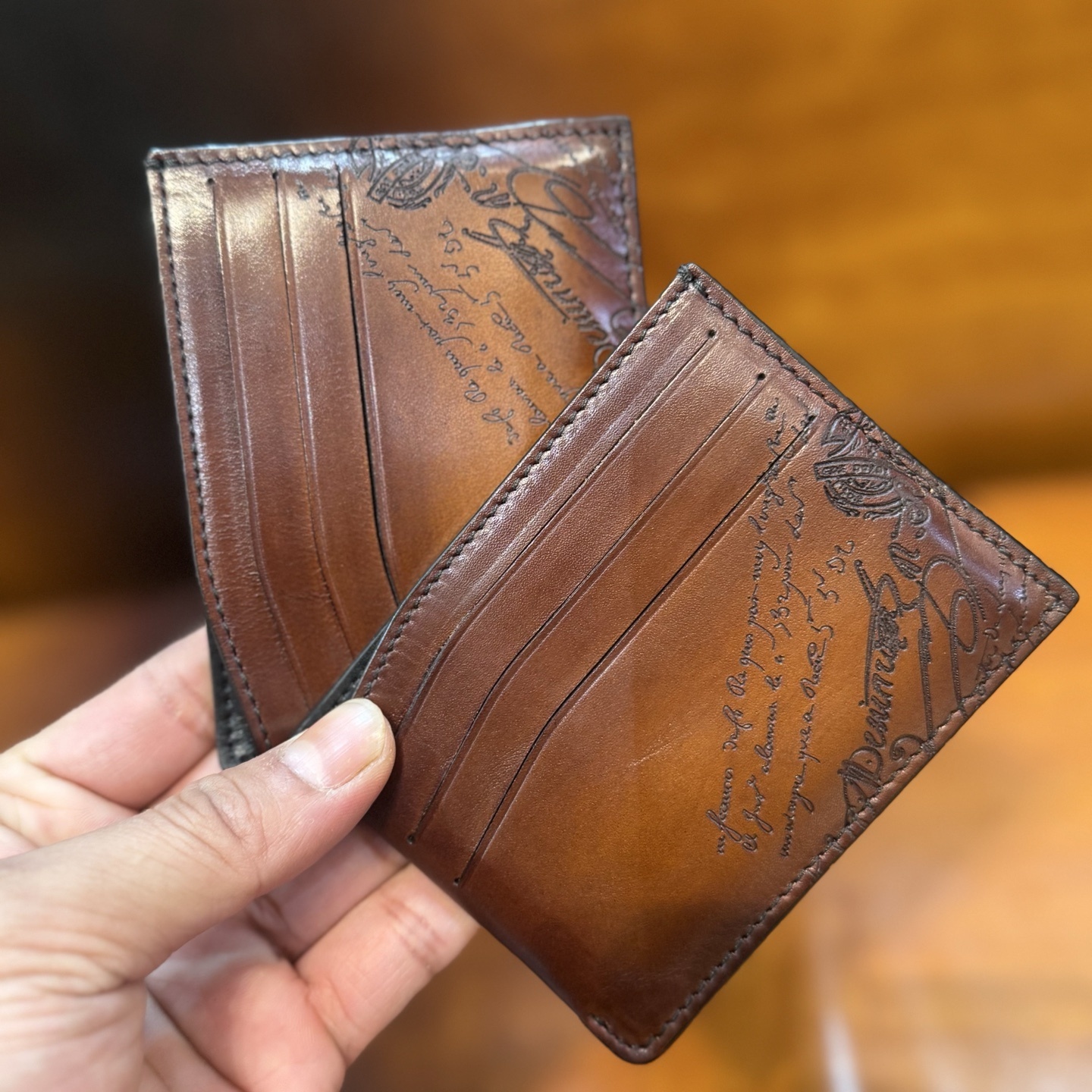 Belruti brown leather card holder wallets all Colors