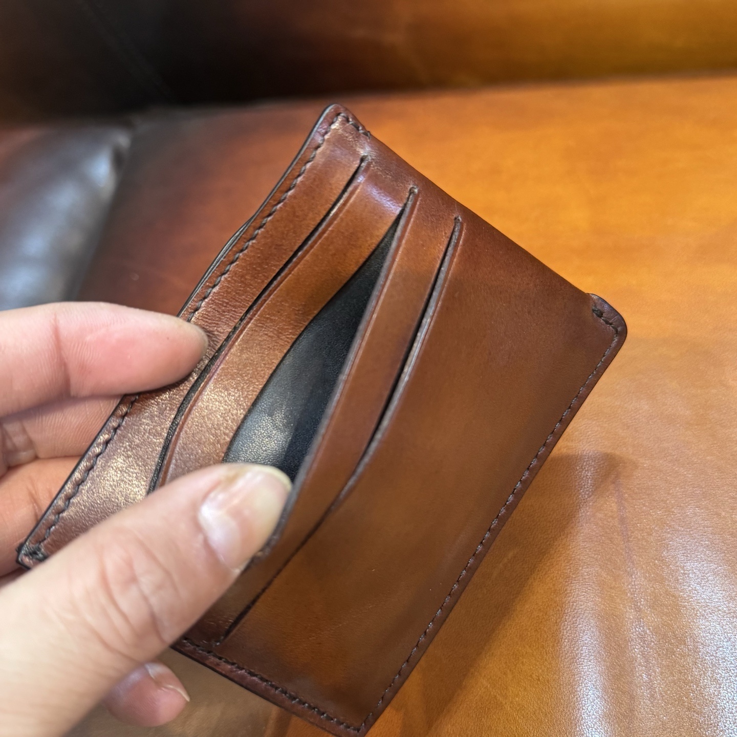 Belruti brown leather card holder wallets all Colors