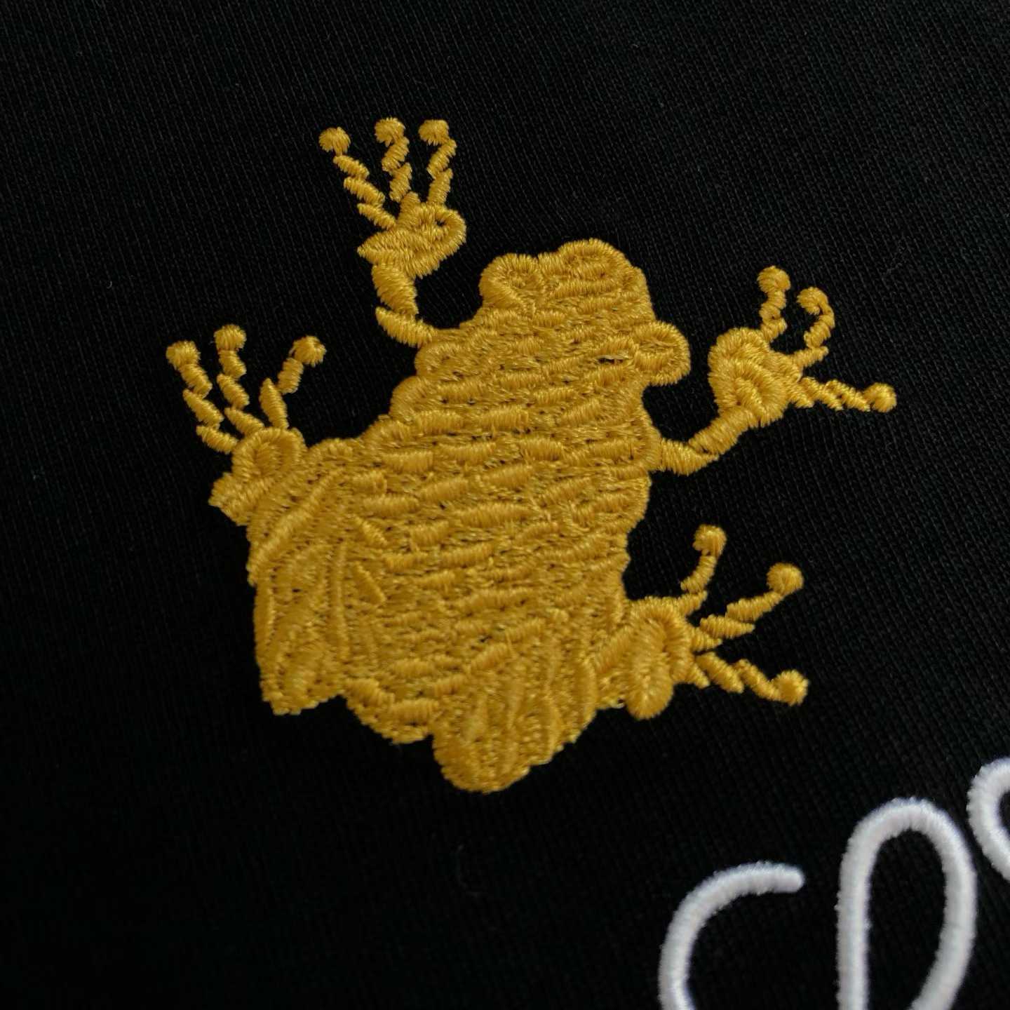 Loewe Relaxed fit cotton T-shirt with a jewellery-inspired lurex frog and Anagram embroidery