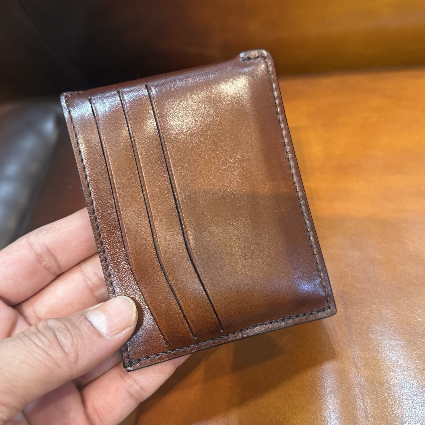 Belruti brown leather card holder wallets all Colors