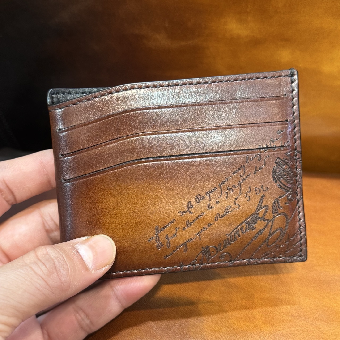 Belruti brown leather card holder wallets all Colors