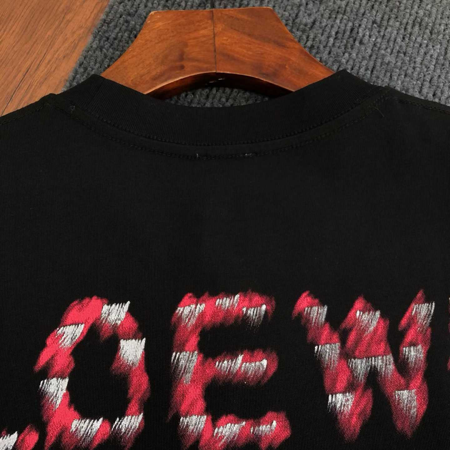 loewe black oversized crew neck t-shirt with a colorful graphic print